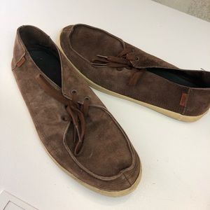 Vans brown suede boat shoes size 11.5